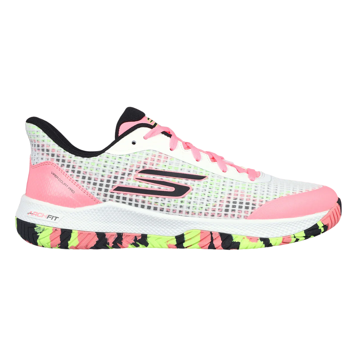 Women's Skechers Viper Court Pro, White/Multi, 9 B Medium