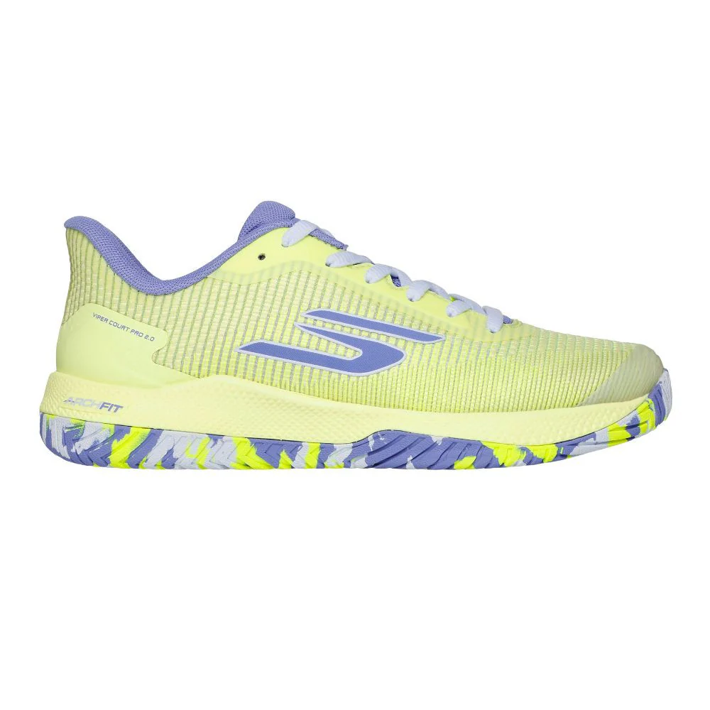 Women's Skechers Viper Court Pro 2.0, Lime/Lavender, 9.5 B Medium