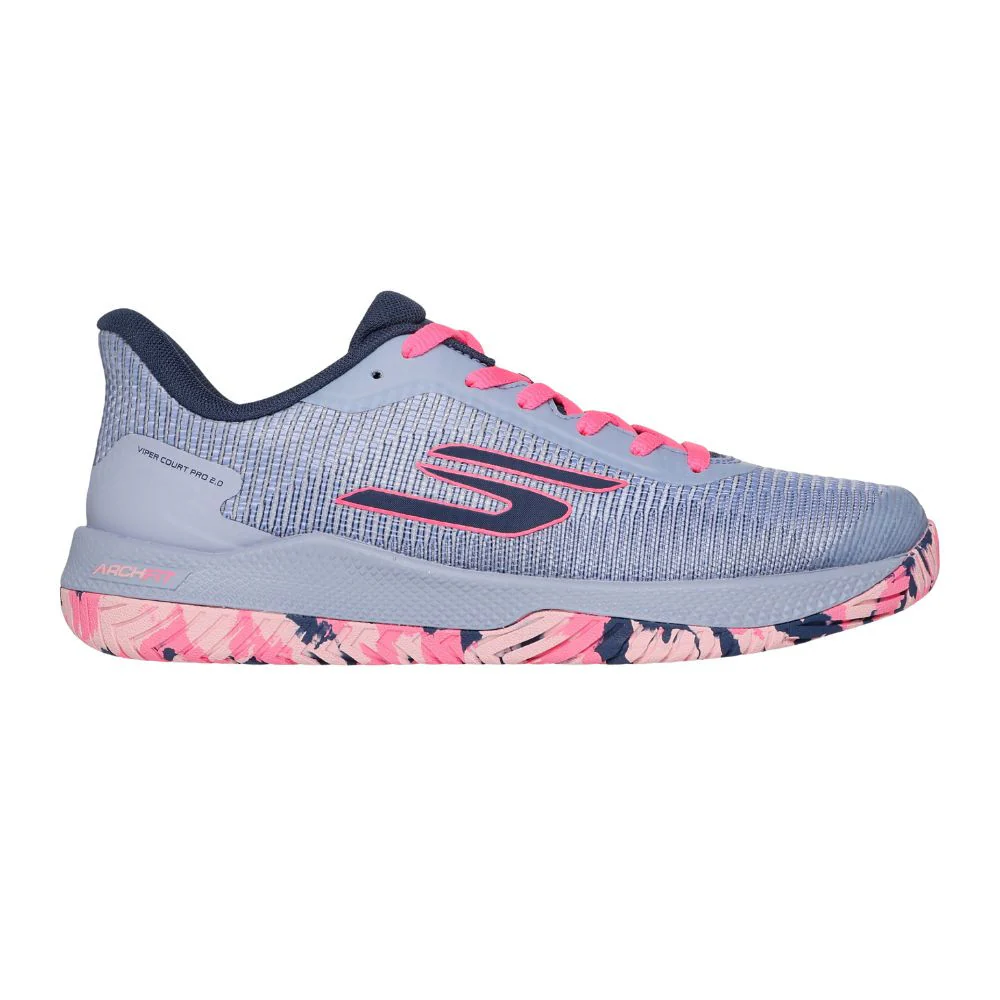 Women's Skechers Viper Court Pro 2.0, Gray/Lavender, 10 B Medium