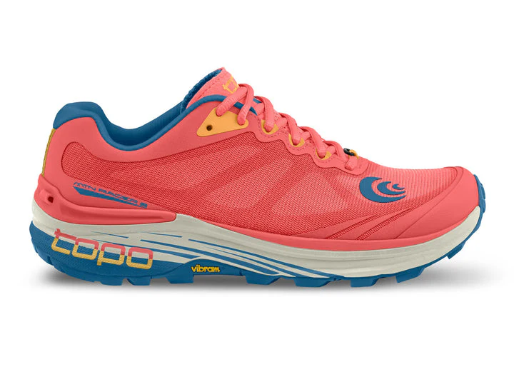 Women's Topo Athletic MTN Racer 2, Pink/Blue, 8 B Medium