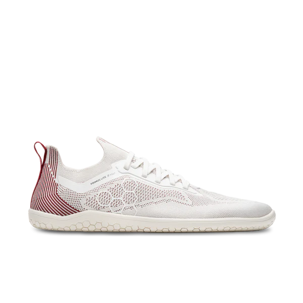Women's Vivobarefoot Primus Lite Knit, Off White/Burgundy, 6 B Medium